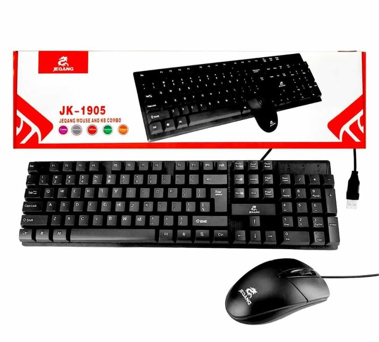 Комплект Клавиатура + Мишка подходящи за офис , 1.2 метра кабел