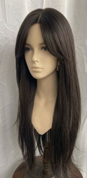 НОВА Кафява естествена перука! 100% високо качество