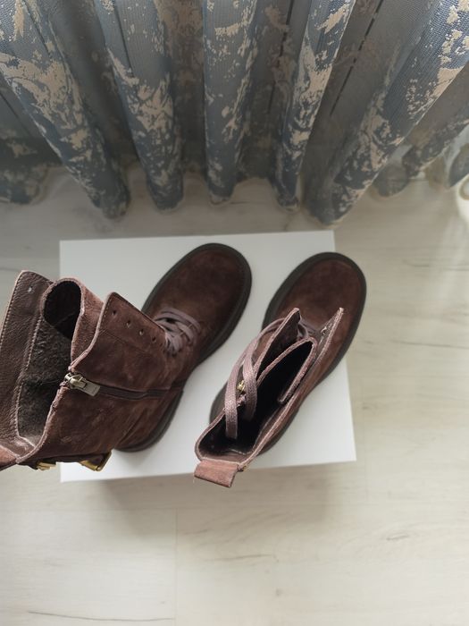 Кафяви боти Aquamarineshoes - естествен велур