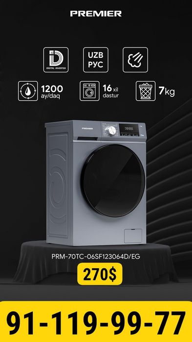 7 kg kir yuvish mashinasi/inventor/стиральная машина/автомат стиральна