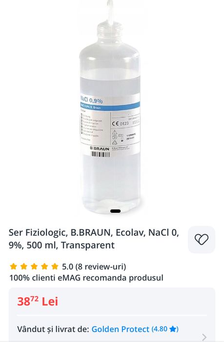 Ser fiziologic BRAUN sigilat 500 ml