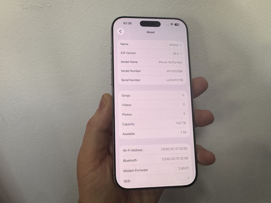 Iphone 16 Pro Max, 1TB, White Titanium