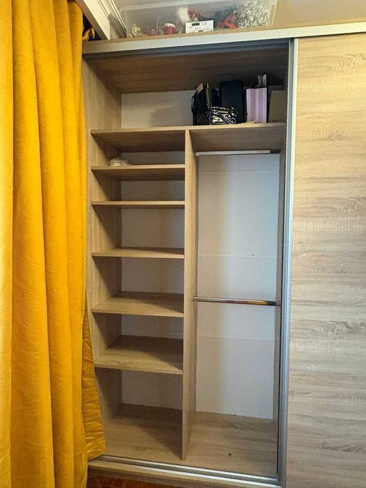 Dressing cu usi glisante Stejar Sonoma H230 x L220 x A60 cm Pal 18 mm