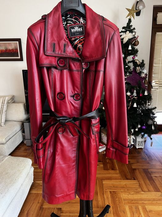 Дамски кожен шлифер