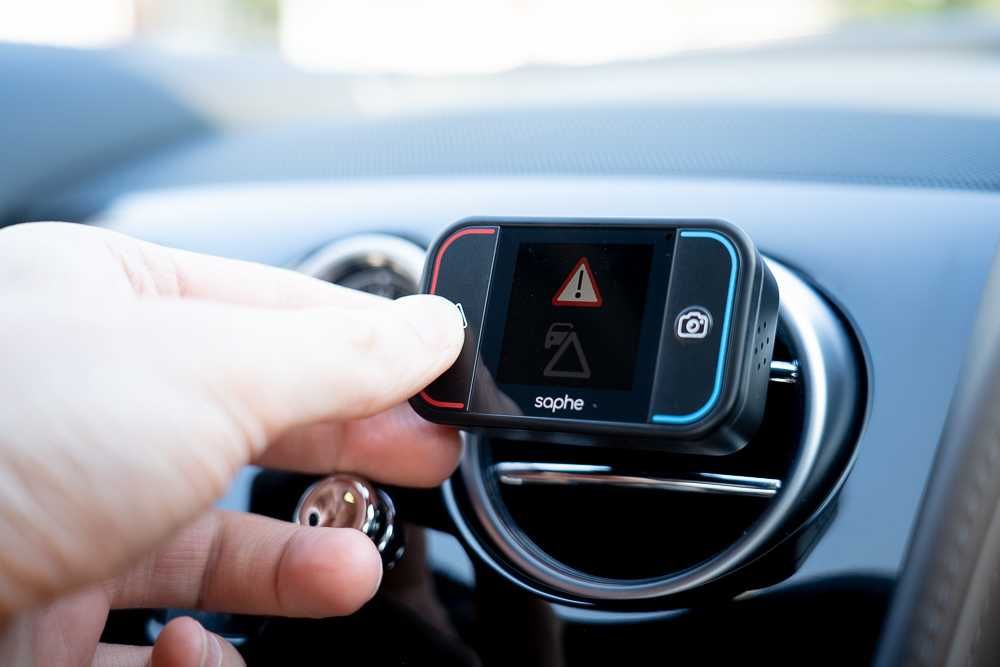 Alarma Trafic Saphe Drive Mini, Avertizare radar si pericole, Bluetooth, Black