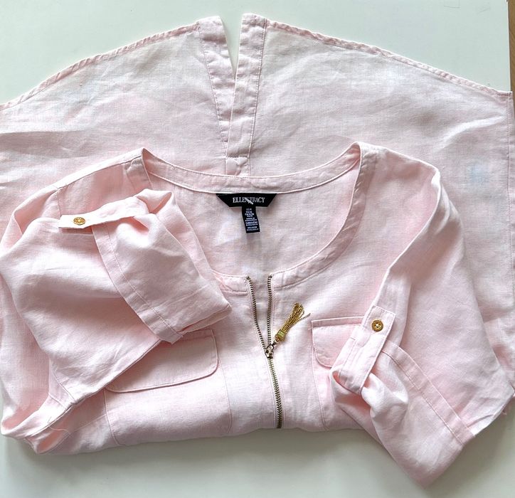 Разкошна ленена туника в бледо розово Ellen Tracy