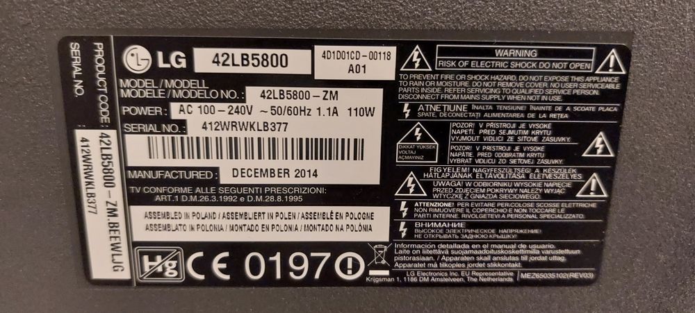 Televizor LG Smart LED 106 cm (42″) Full HD