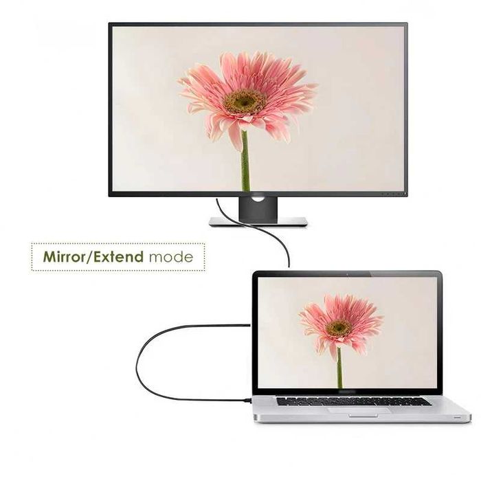 Cablu convertor USB-C la Displayport DP pt laptop, telefon, 4K - 1.8m