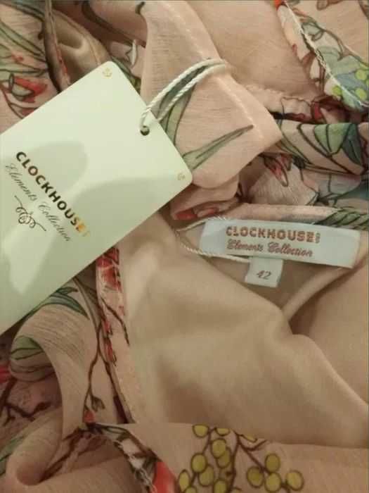 Нова с етикет! Ефирна розова рокля Clockhouse 42