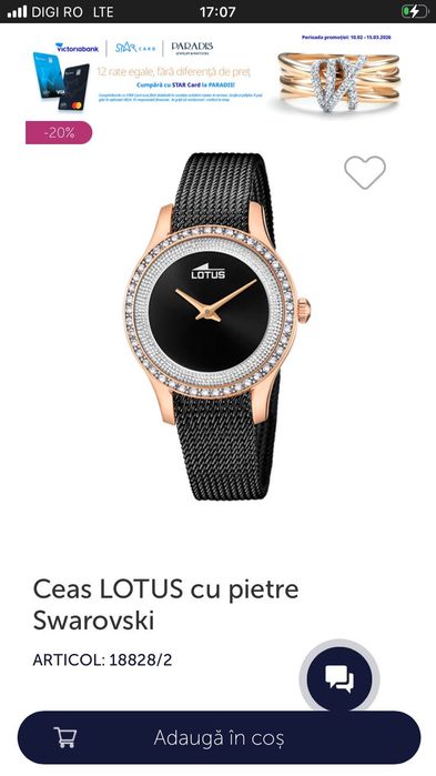 Vând ceas Lotus de damă urjent model serie 18828 articolu 2