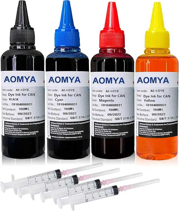 Комплект мастила Aomya за Canon 4х100ml за всички модели PIXMA и MG