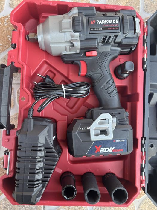 Ударен гайковерт Parkside performance с батерия 4 ah и зарядно