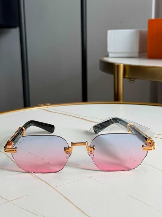 Ochelari de soare Cartier aurii roz