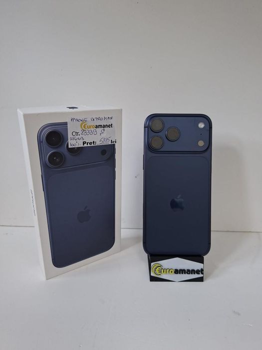 Telefon mobil Apple iPhone 17 Pro Max, 256GB, 5G, Deep Blue -P-