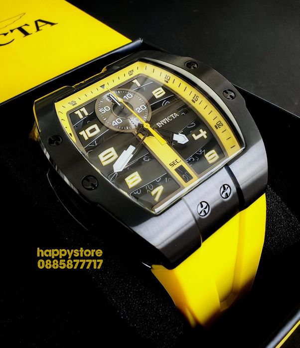 часовник INVICTA Racing Yellow 44mm-54mm, Инвикта нов