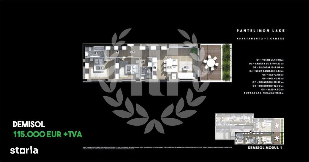 2 Camere Vedere Lac Pantelimon Parcare + Boxă Gratis