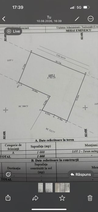 Teren intravilan in Catamarasti Deal