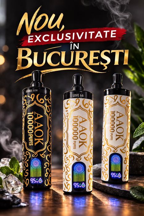 Vape Shisha Aaok 100000 k pufuri ,nou In Bucuresti, sunet narghilea