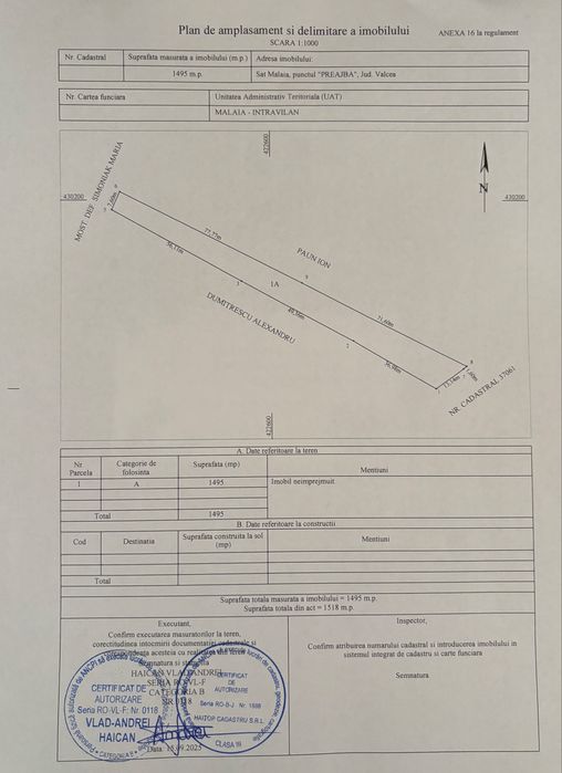 Teren intravilan Malaia
