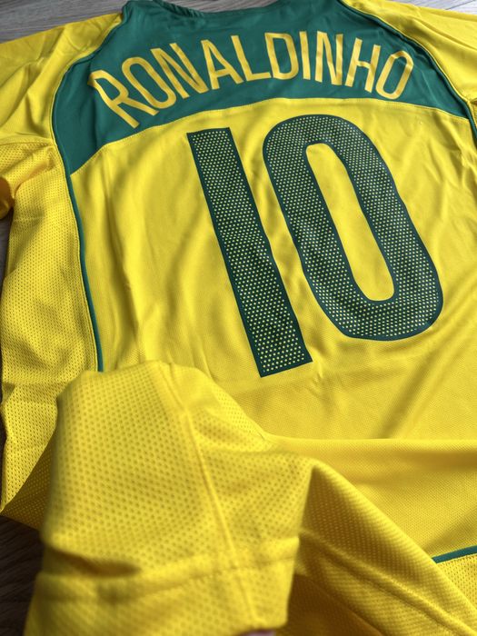 Tricou de fotbal nationala Braziliei Nike 90 World Cup 2004 Ronaldinho 10 Marime M