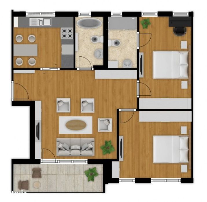 Proiect nou | 3 camere | 2 bai | zona Cetatii — fotografia 1