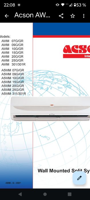 Unitate interna aer condiționat Acson AWM15GR