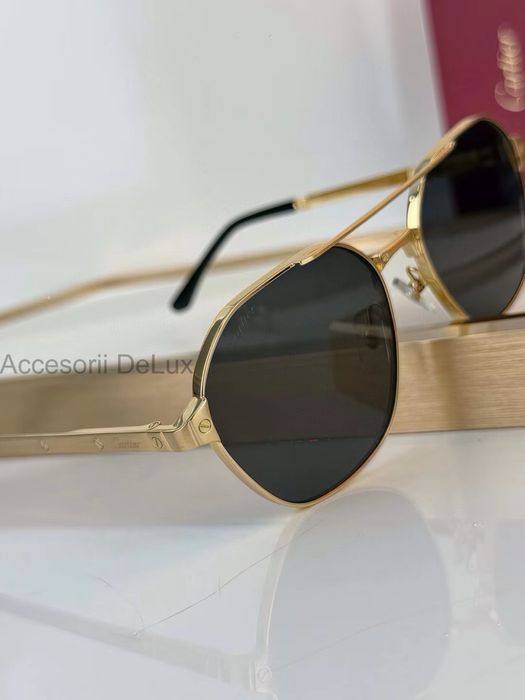 Ochelari de Soare Cartier CT0571S Polarised Noi Full Box [Verificare Colet] Gold