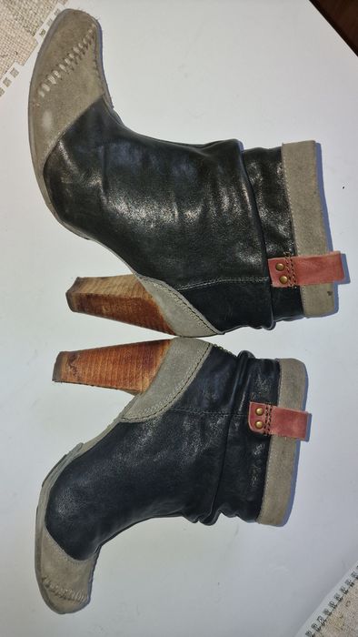 Ghete piele  cu toc 8.5 cm Terra Plan