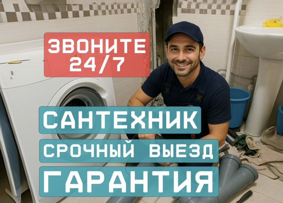 Сантехник Актобе 24/7. Услуги сантехника Прочистка канализация