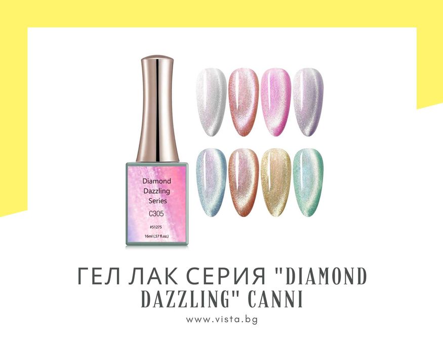 Професионален гел лак серия Diamond Dazzling CANNI, магнитен – 16 мл.