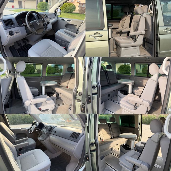 Vw T5 “ Multivan / 4 MOTION “ 7+1 Locuri , Măsuță , Perdeluțe , 2 Uși Laterale , Navigație Mare , Comenzi , Senzori , Pilot , Cârlig TOP