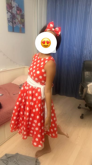 Платье в горошек 9-11 лет