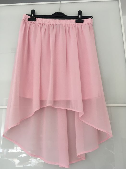 fusta asimetrica voal roz Reserved