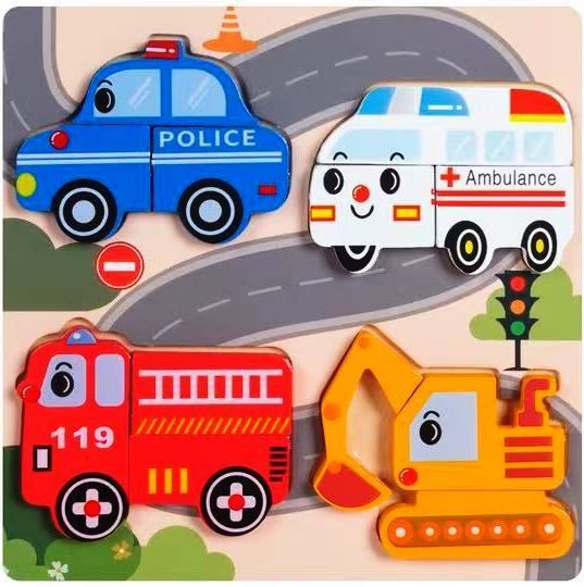 Set Puzzle Incastru Animale Vehicule Insecte Dinozauri Utilitare,5 buc