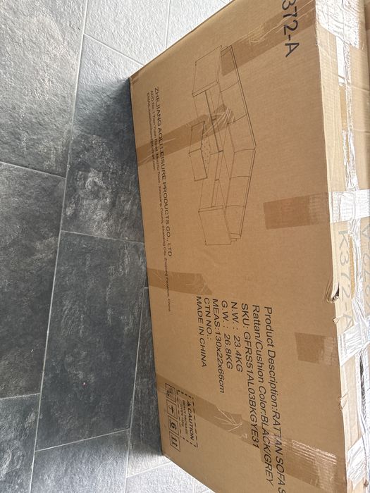 Set mobilier grădină  din ratan sintetic – Colțar 5 locuri + măsuță, Gri Antracit