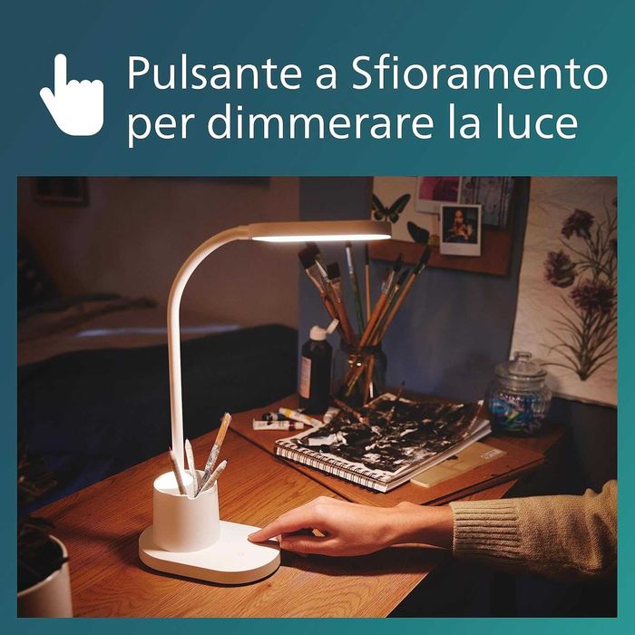 Настолна лампа LED Philips, С батерия, 7W, 200 лумена