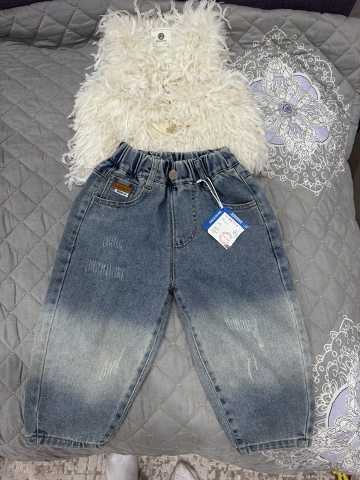 Жилетка и джинсы детский костюм на возраст 1-2 года