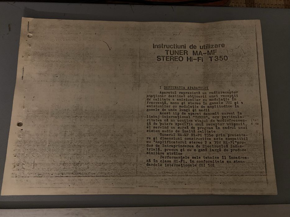 Tuner MA-MF Stereo HI-FI T350