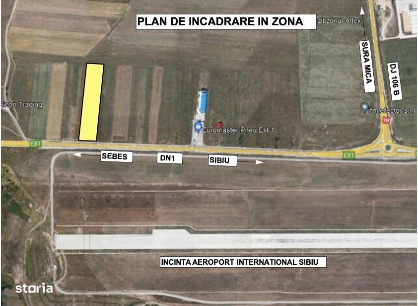 Teren extravilan - 14800 mp - Zona Industriala Vest - Sibiu