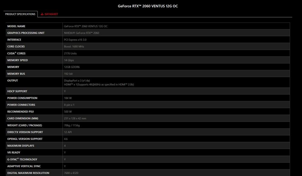 Placa video 12GB / Placa video RTX 2060 OC 12GB MSI Ventus cutie.