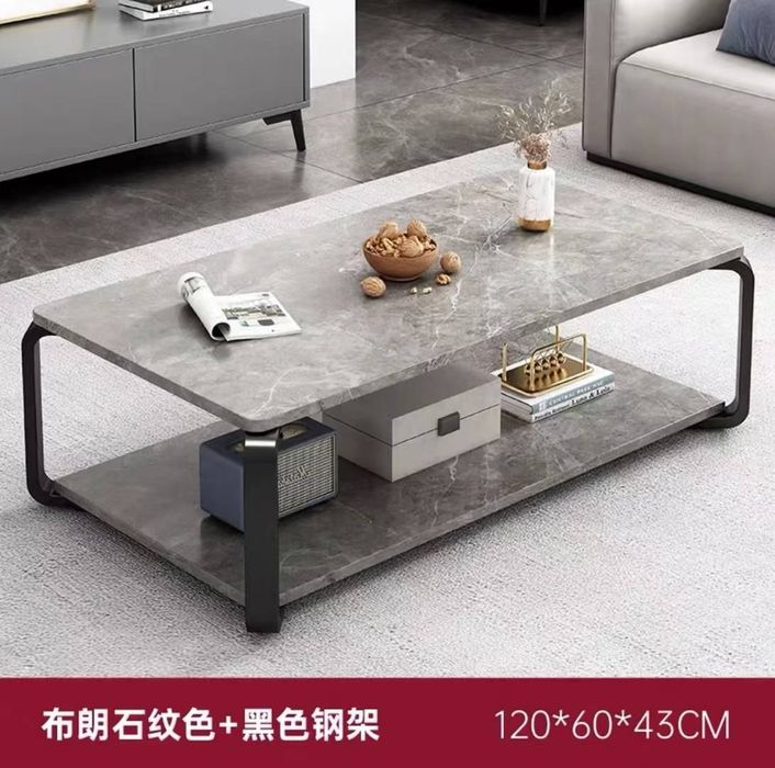 Журнальный столик с мраморной столешницей 120×60×43 см