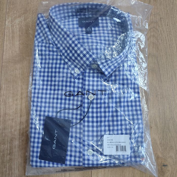 Cămașă GANT mânecă lungă din bumbac,măsura XL,college blue,super preț!