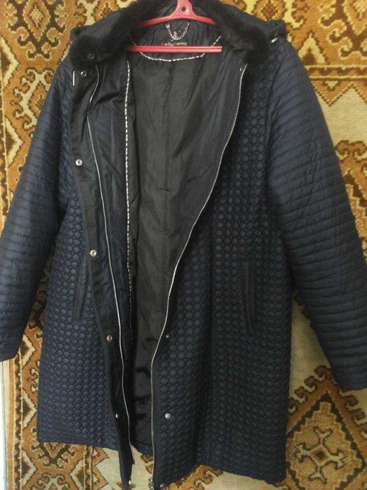 Фирменное полупальто Kelly Kessa (56-58). Теплое, синее. Качество!
