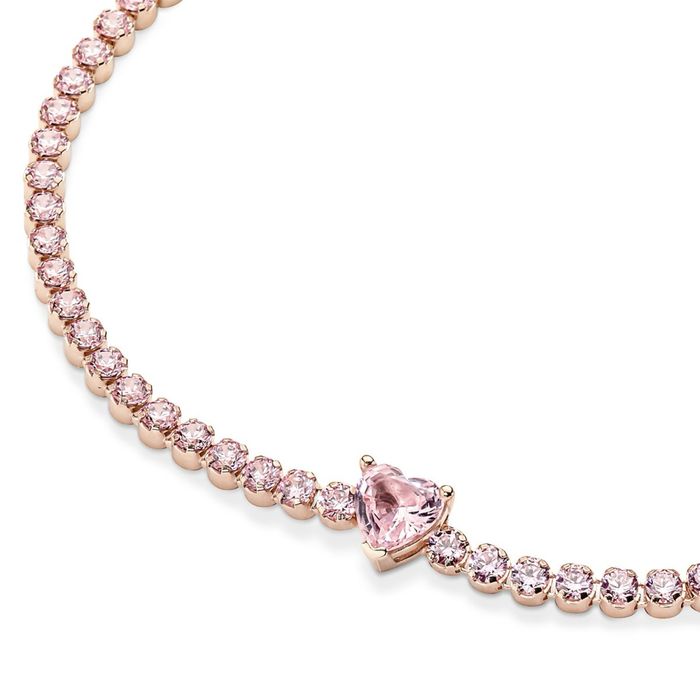 Pandora tennis bracelet / Пандора гривна - розово злато + сертификат и кутийка