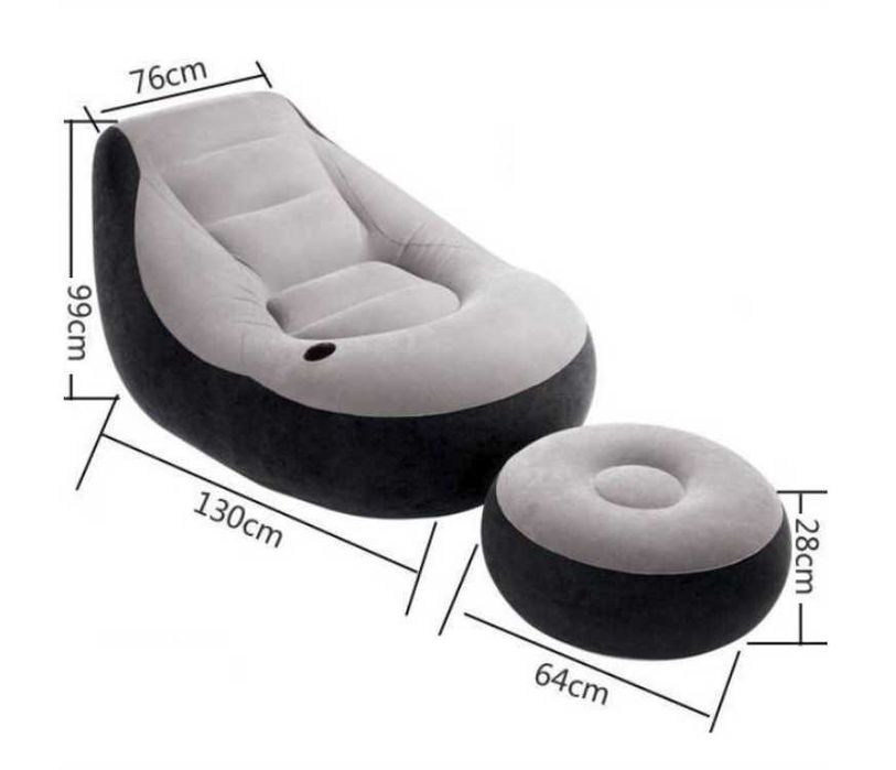 Кресло надувной-130x99x76см Intex-пуфик Эл насос и доставка бесплатно