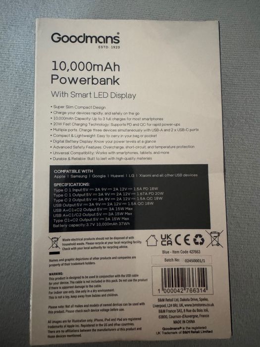 Power bank 10000 mAH