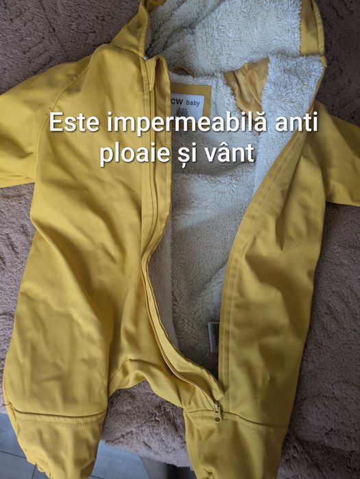Salopetă  iarnă. Îmblănită anti vânt și ploaie