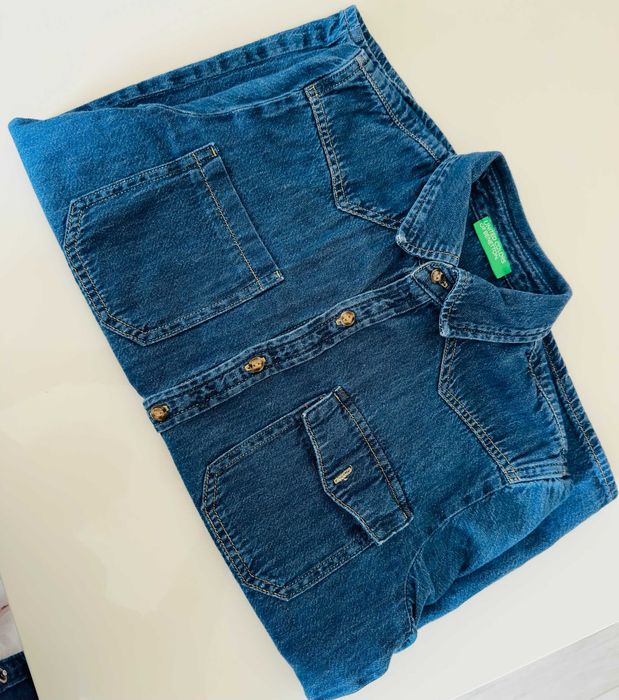 Дънкова детска риза BENETTON / момче / 160 см