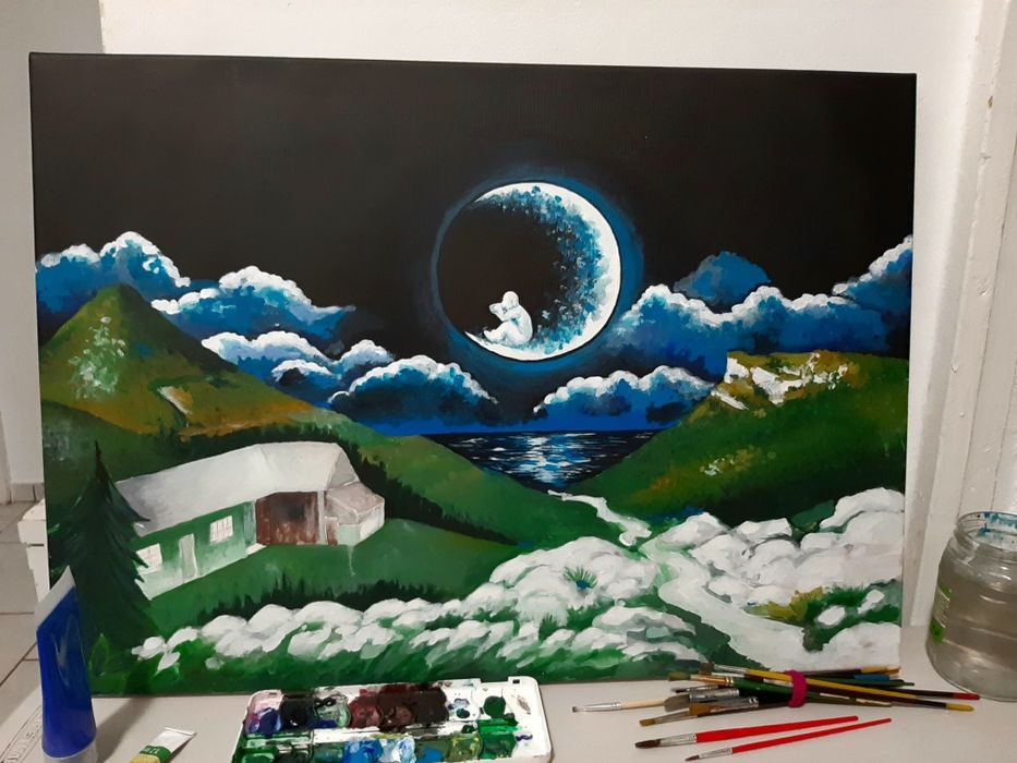Vand picturi originale în acrilice sau creion