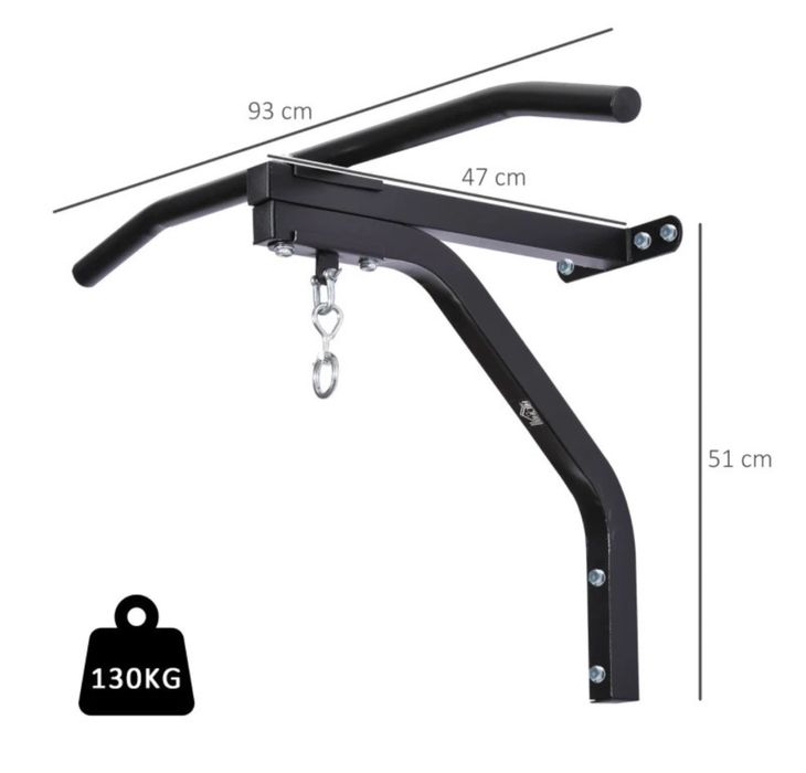 Suport sac de Box cu bara de tractiuni cu prindere pe perete 130 kg.